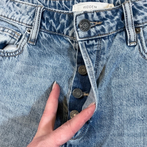 HIDDEN Jeans High Rise Distressed Straight Women’s Size 29 Light Wash Button Fly - Picture 6 of 12